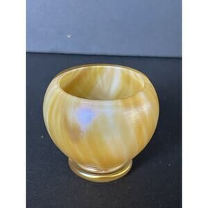 Art Glass Swirl Footed Votive Candle Holder Minimalist Deco Contemporary Modern